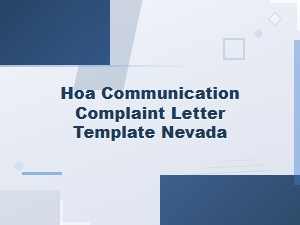 Hoa Complaint Letter Template for Nevada Board Meetings