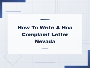 How to Write an Hoa Complaint Letter in Nevada