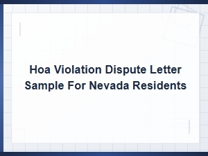 Hoa Violation Dispute Letter Sample for Nevada Residents – Fine Appeal Guide