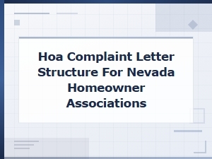 How to Structure an Hoa Complaint Letter in Nevada