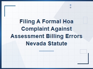 Disputing Hoa Assessment Billing Errors in Nevada