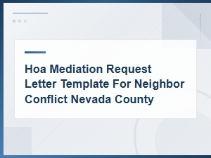 Nevada County Hoa Mediation Request Letter Template