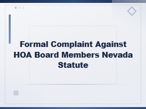 Filing a Formal Hoa Complaint Under Nevada Law