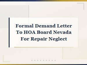 Nevada Hoa Demand Letter for Repair Neglect
