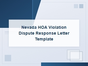 Nevada Hoa Violation Dispute Response Letter Template