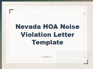 Nevada Hoa Noise Violation Letter Template