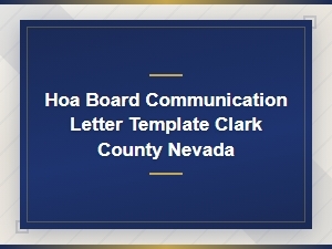 Clark County Nv Hoa Maintenance Dispute Letter Template