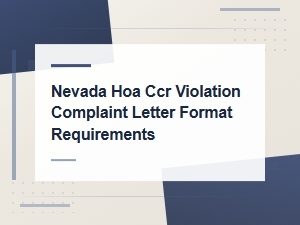 Nevada Hoa Ccr Violation Complaint Letter Guide